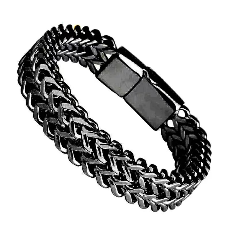 Stainless Steel Bracelet with Hidden Clasp, 19cm