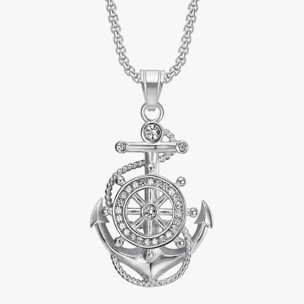 Anchor Pendant Necklace with Gold-Plated Finish