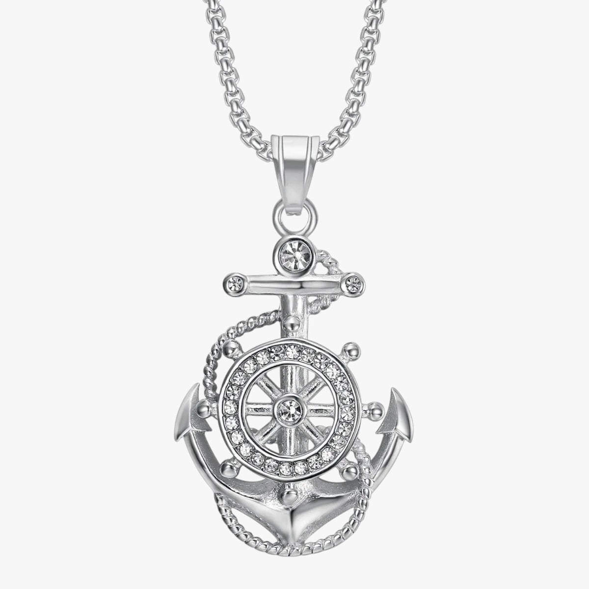Anchor Pendant Necklace with Gold-Plated Finish