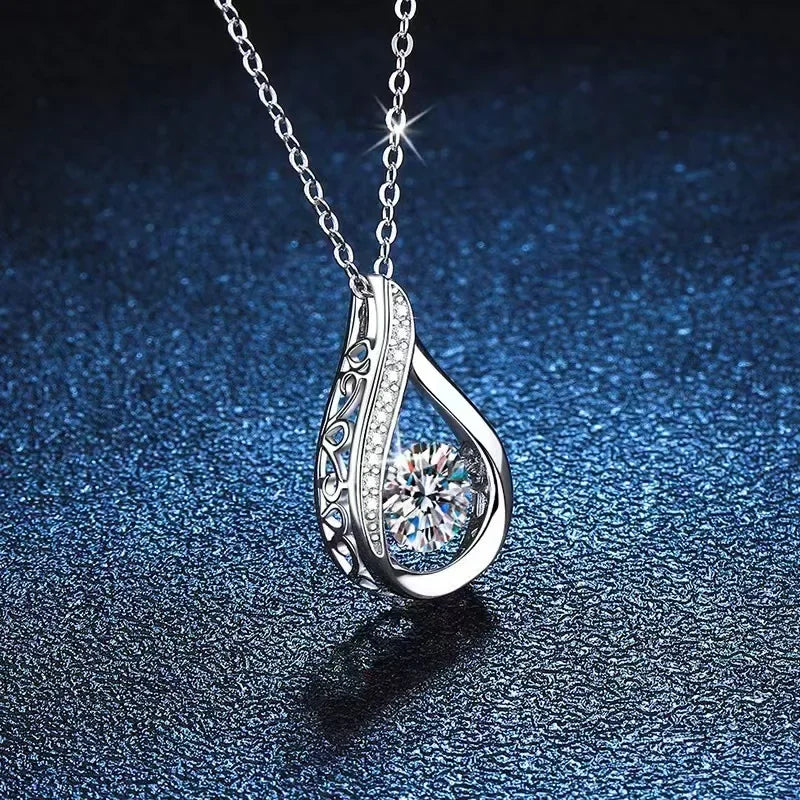 Bright Silver-Tone Drop Necklace