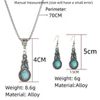 Vintage-Style Turquoise Stone Jewellery Set