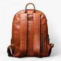 Vintage-Inspired Leather Travel Backpack for Work and School