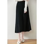 Textured Cable-Knit A-Line Maxi Skirt