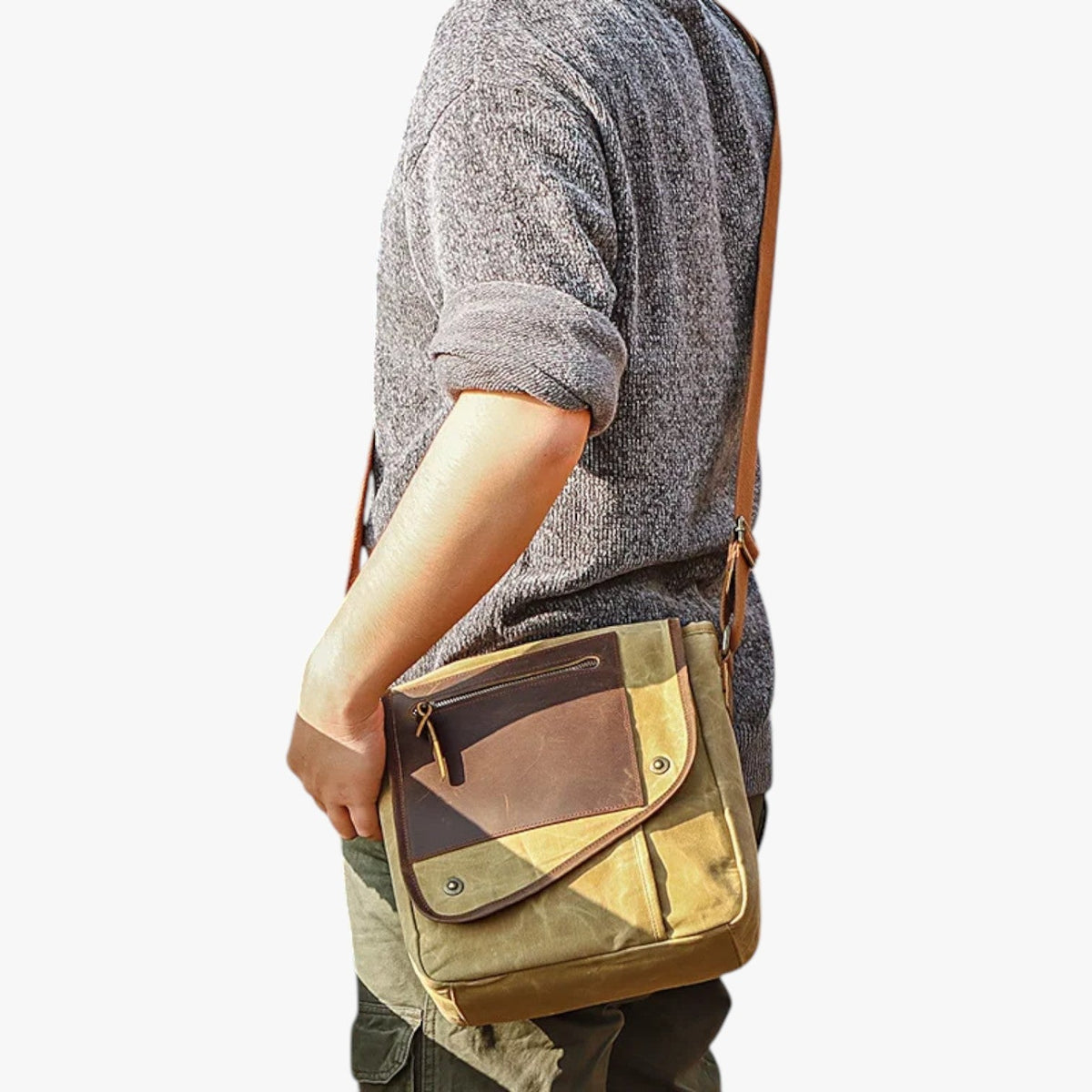 Vintage Waxed Canvas Anti-Theft Travel Shoulder Bag