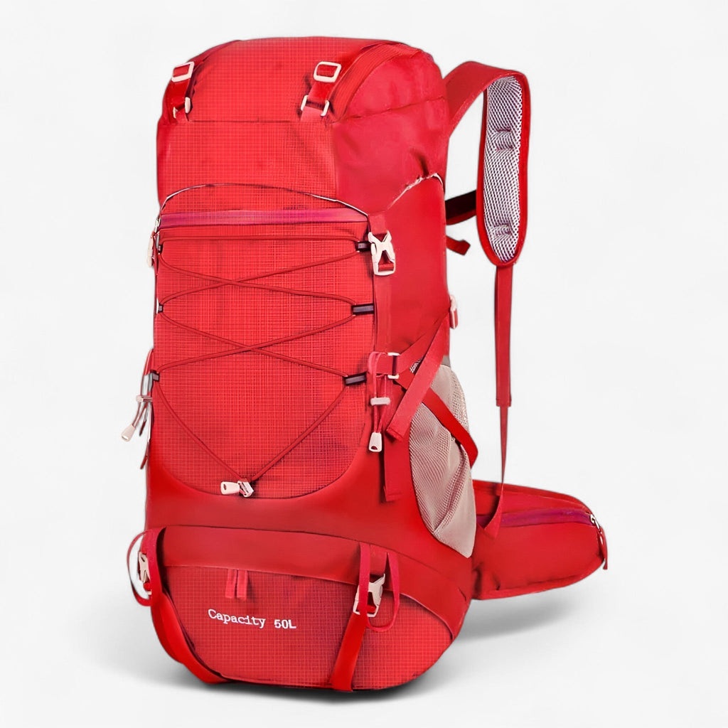 50L Waterproof Nylon Hiking Backpack with Rain Cover