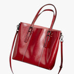 Spacious Leather Work Tote for Laptop and Documents