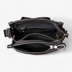 Soft Durable Black Leather Everyday Shoulder Bag