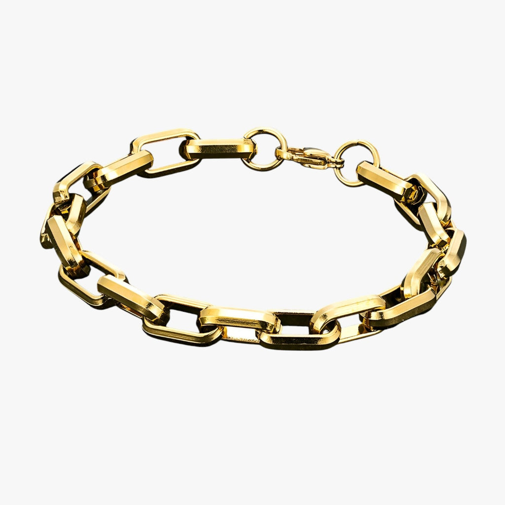 Zware stalen armband met brede schakels