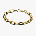 Zware stalen armband met brede schakels