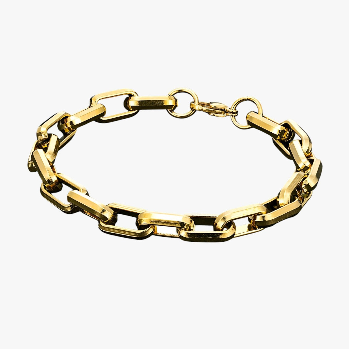 Zware stalen armband met brede schakels