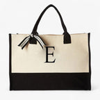 Reusable Canvas Cotton Initial Letter Tote Bag