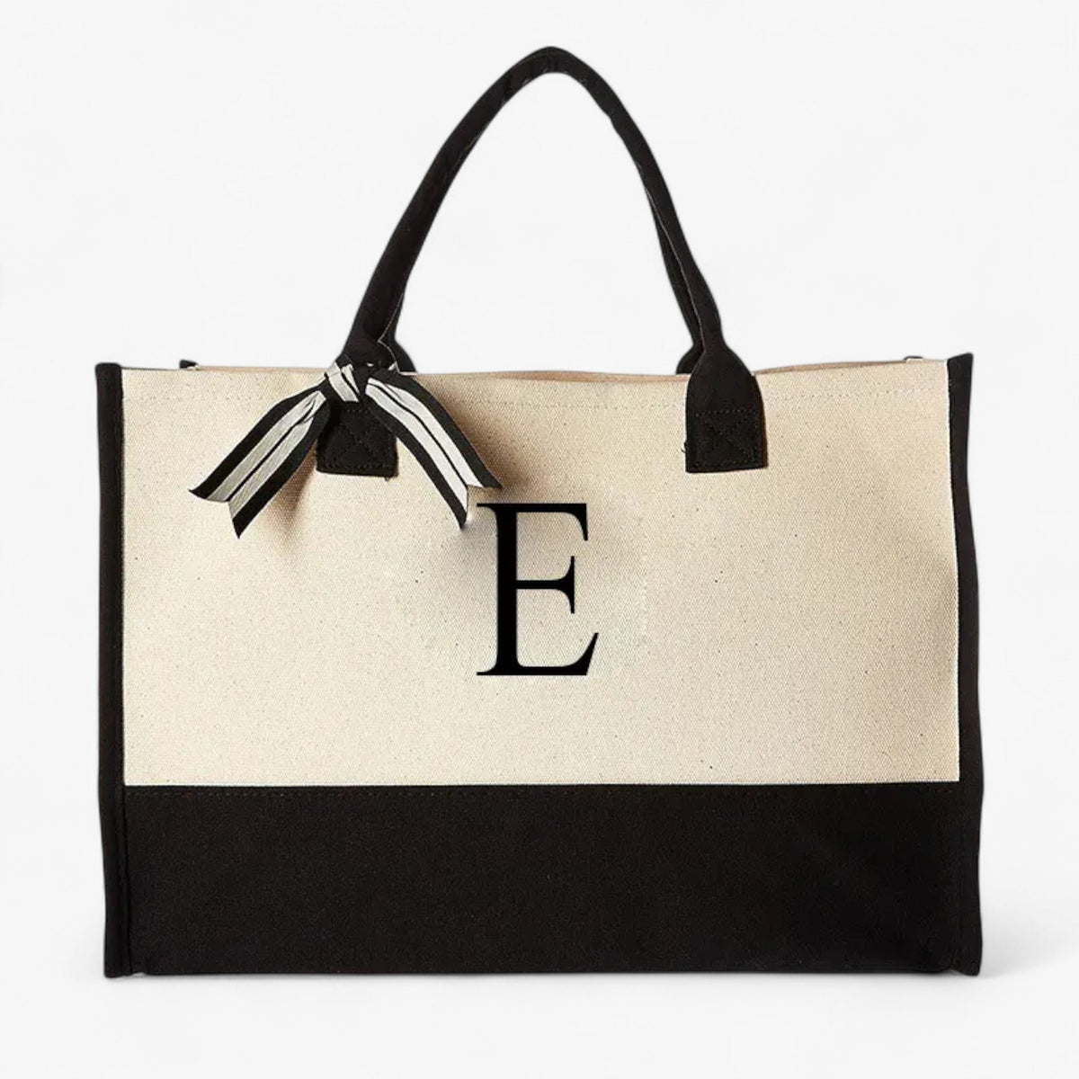 Reusable Canvas Cotton Initial Letter Tote Bag