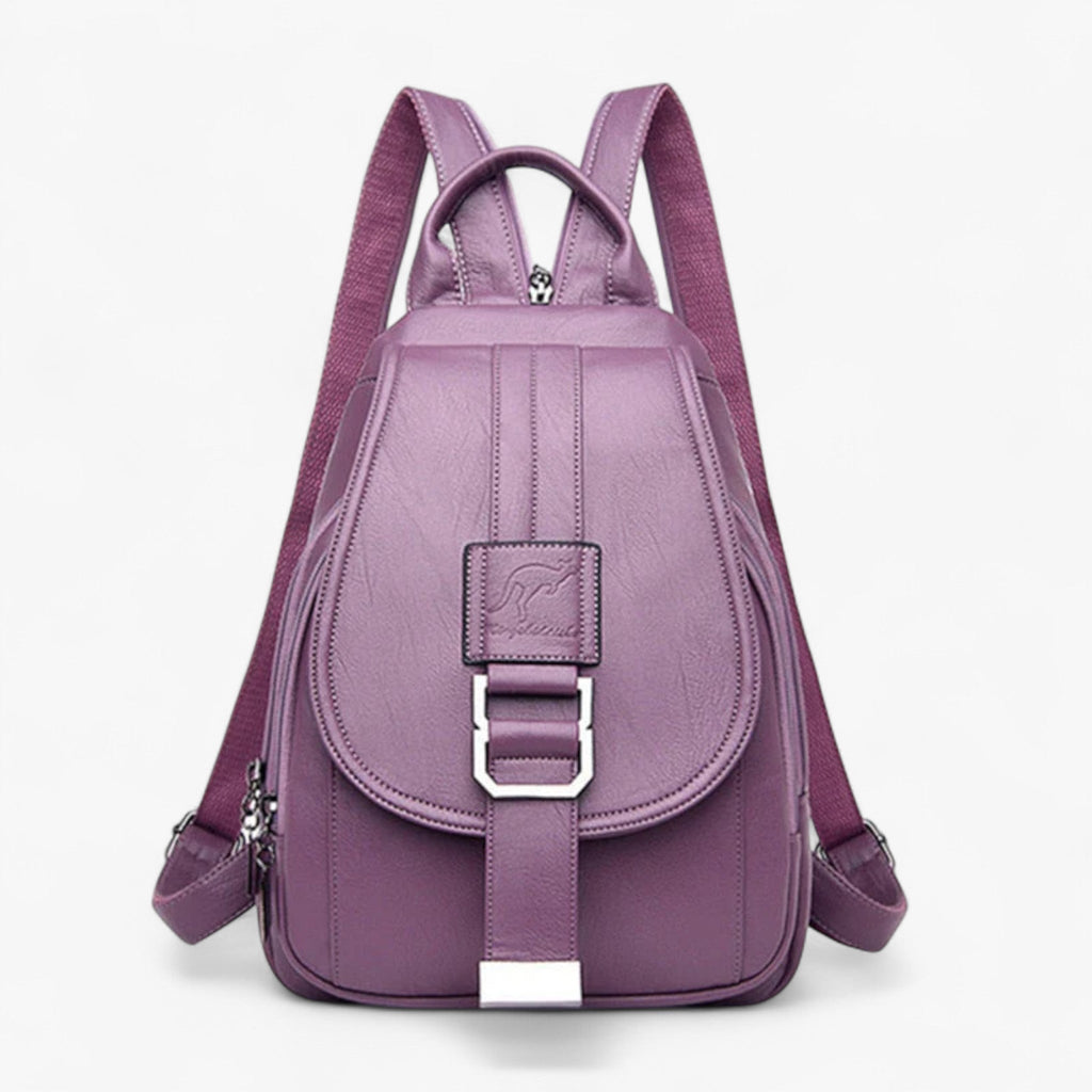 Elegant Soft Leather Backpack That Sits Evenly on Both Shoulders