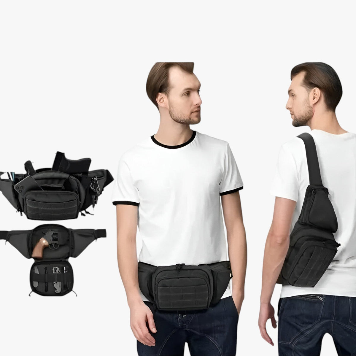 Stevige nylon tactische outdoor-heuptas met veel vakken