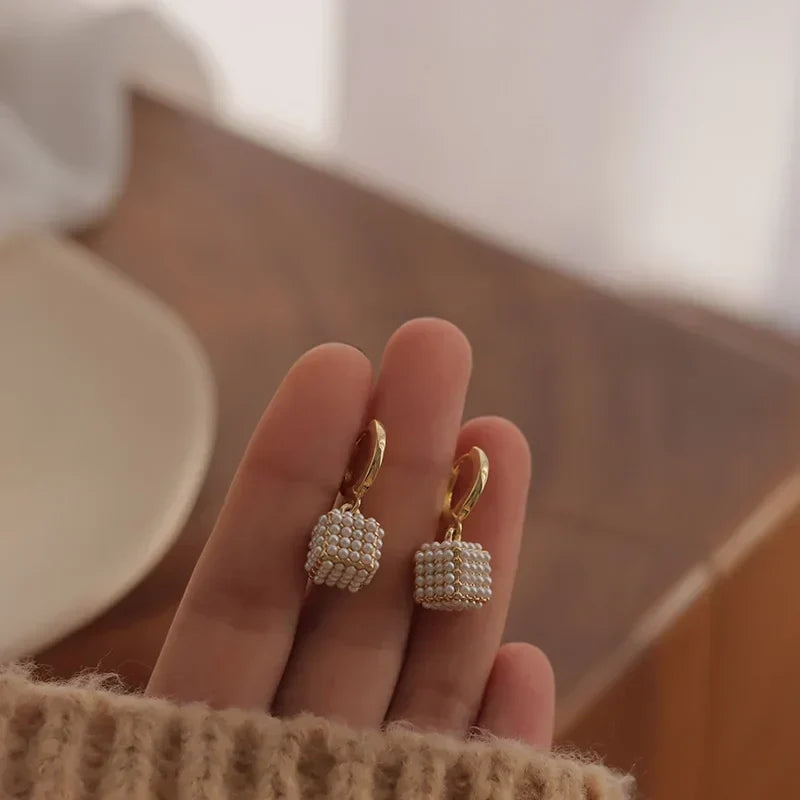 Pearl Cluster Statement Earrings