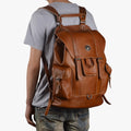 Water-Repellent Leather Travel Bag with 15-Inch Laptop Space