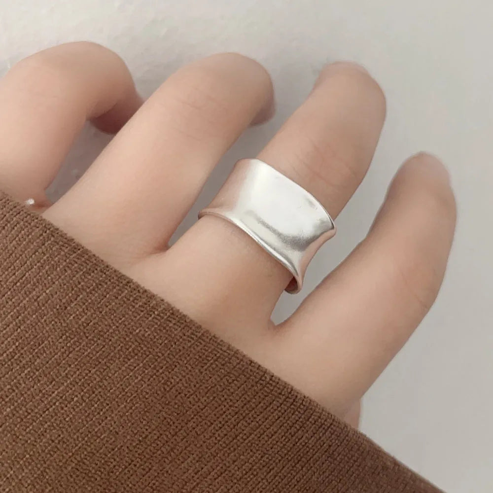Adjustable Vintage-Style Wide Flat Ring