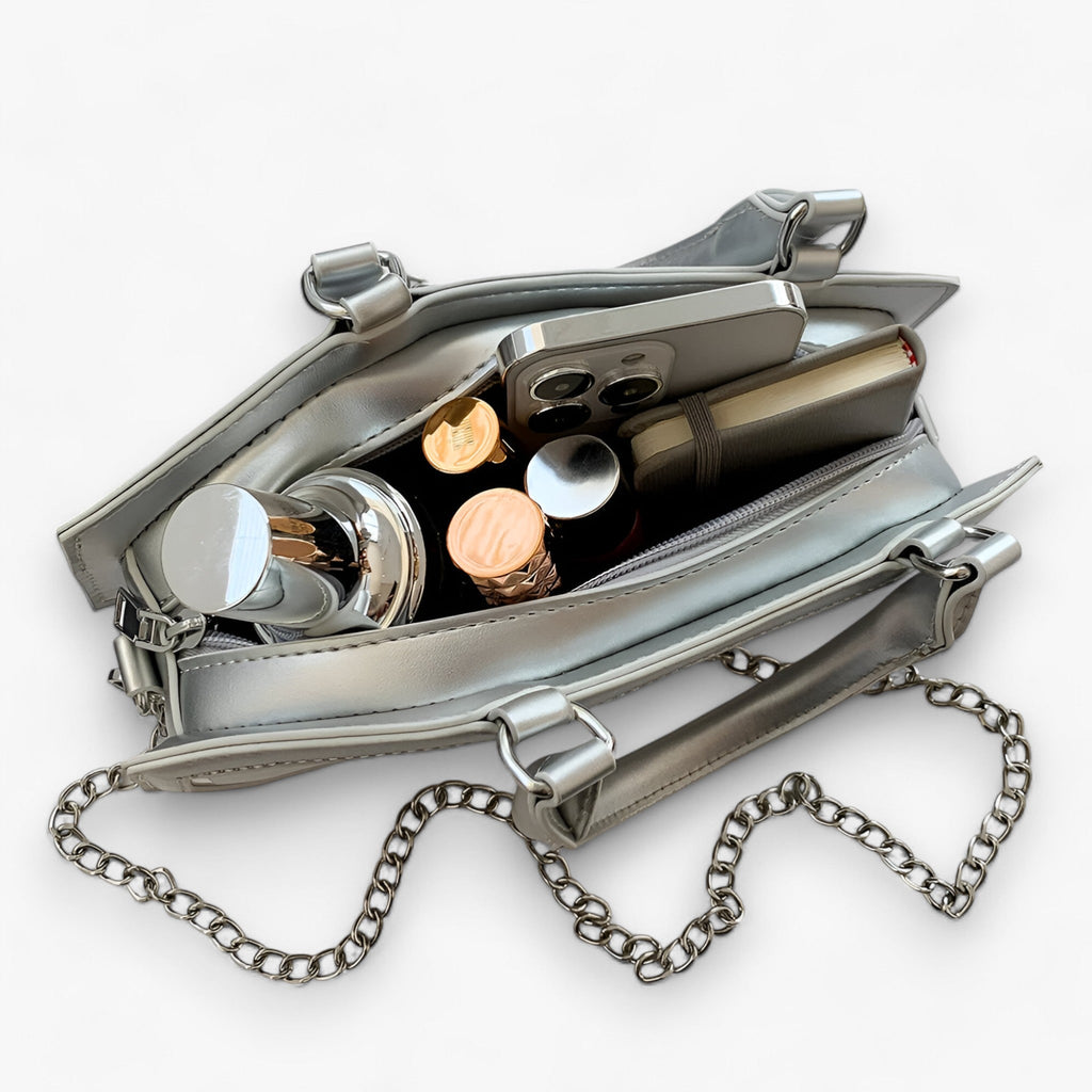 Gothic Coffin-Shaped Chain Handbag for Halloween