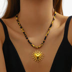 Leopard Charm Necklace with Gold-Tone Detailing