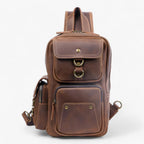 Sleek Full-Grain Leather Vintage-Style Everyday Bag