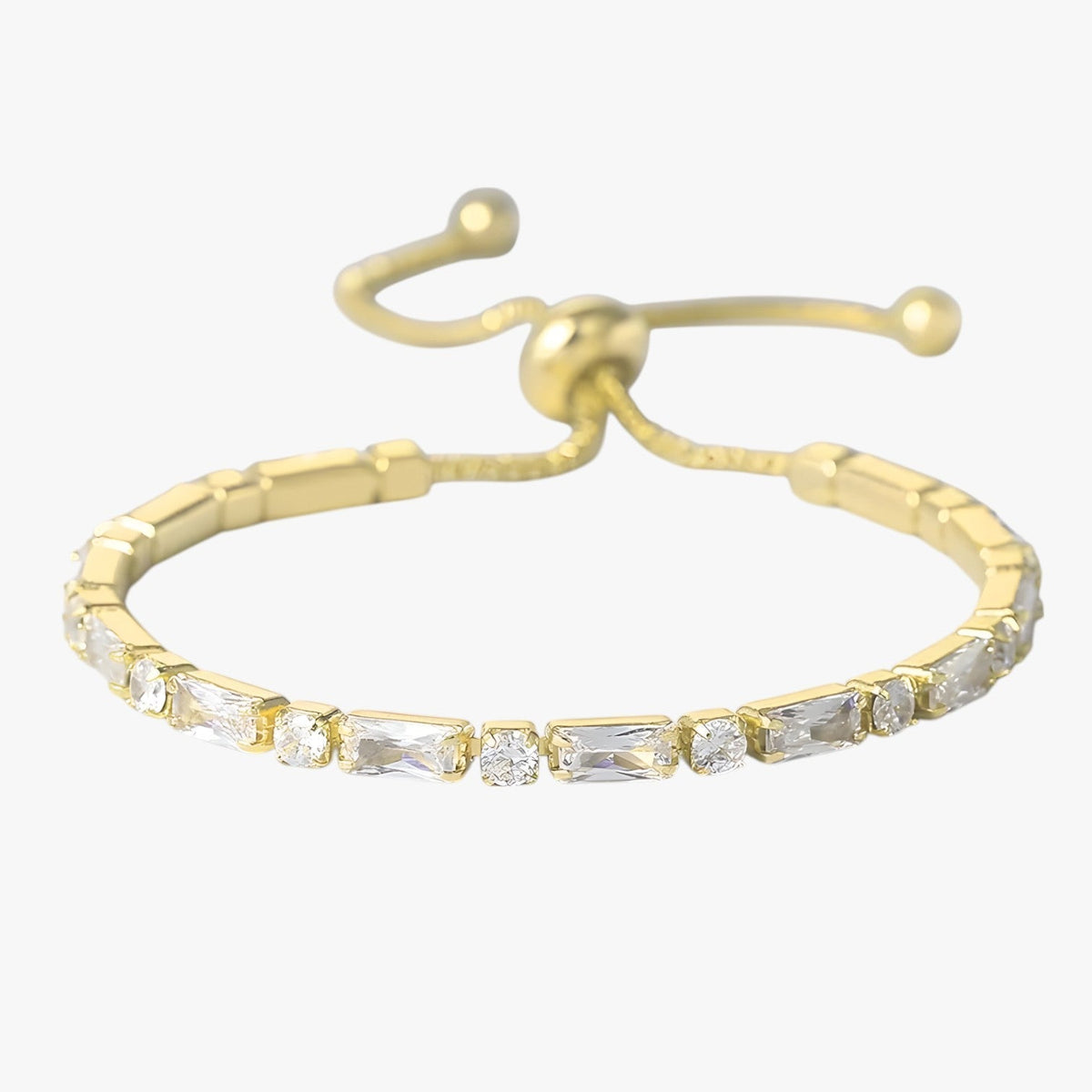 Geometric Open Cuff Bracelet with Zircon Detail
