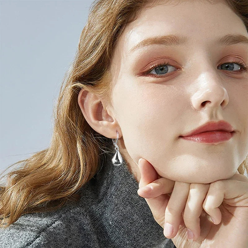 Silver-Tone Teardrop Drop Earrings