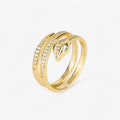Adjustable Serpent Ring with Zirconia, Gold-Tone