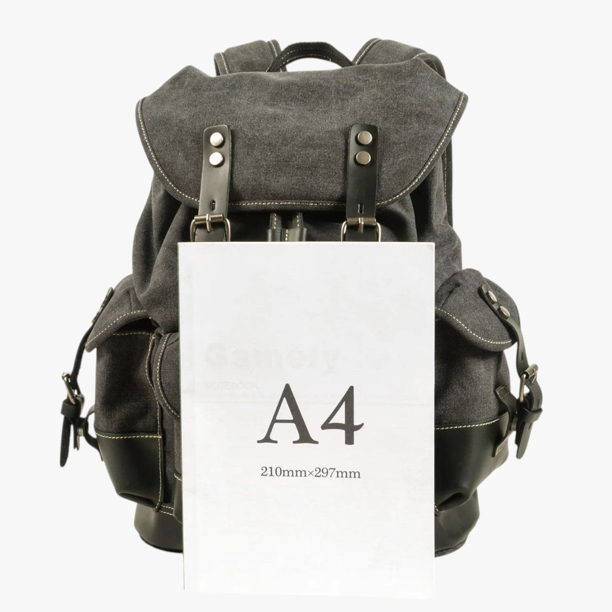 Large Vintage Canvas and Leather Hiking and Travel Backpack