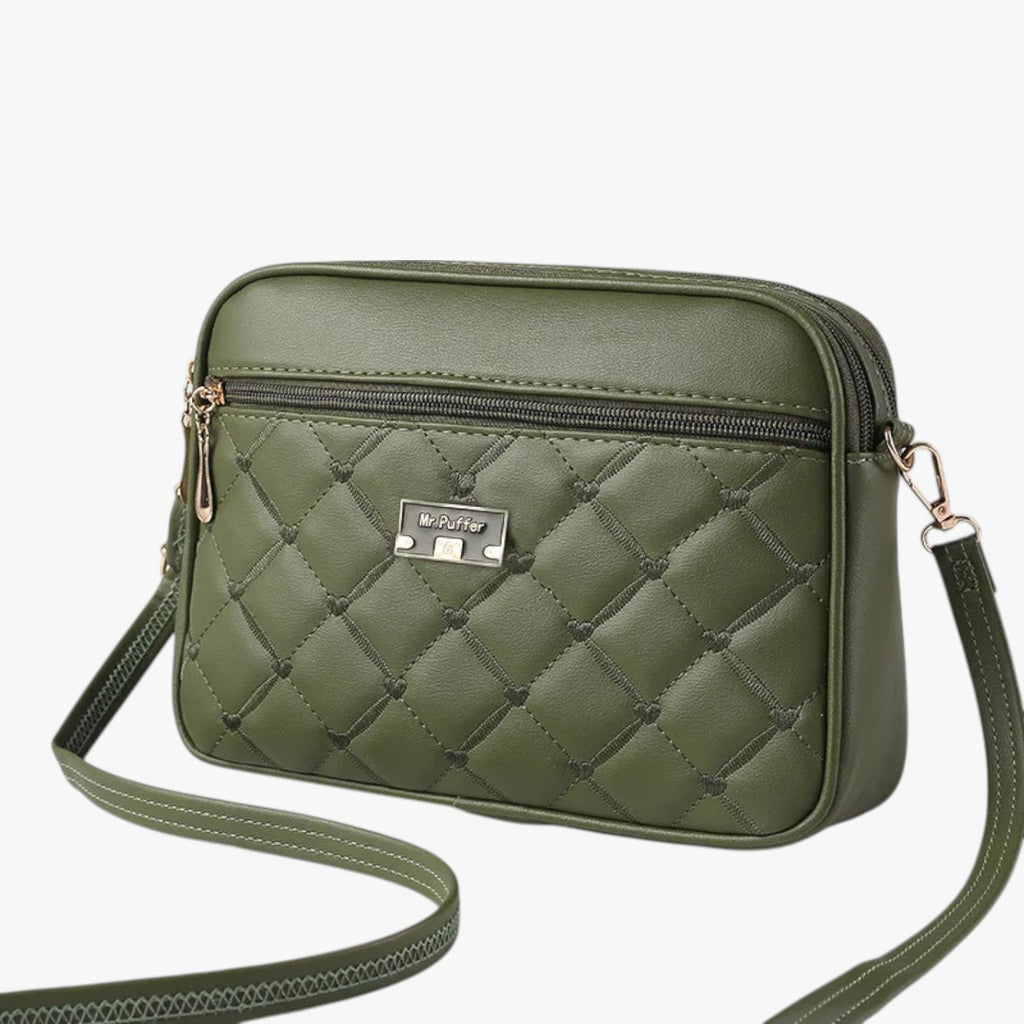 Women's Small Diamond-Quilted PU Shoulder Bag