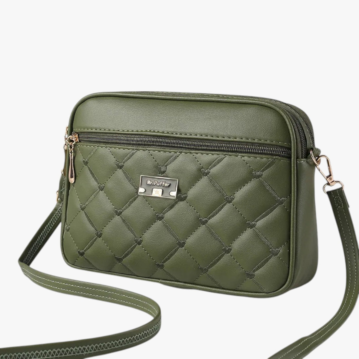 Women's Small Diamond-Quilted PU Shoulder Bag