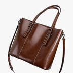 Spacious Leather Work Tote for Laptop and Documents