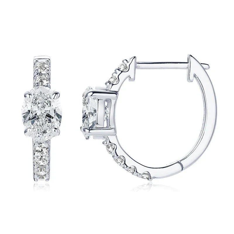 Crystal Hoop Earrings in Two Tones