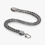 Handgeweven vossenstaartarmband in sterling zilver, 5 mm