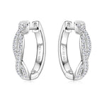 Zirconia Braided Earrings in Two Tones