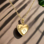 Heart-Shaped Pet Memorial Urn Pendant with Paw Engraving