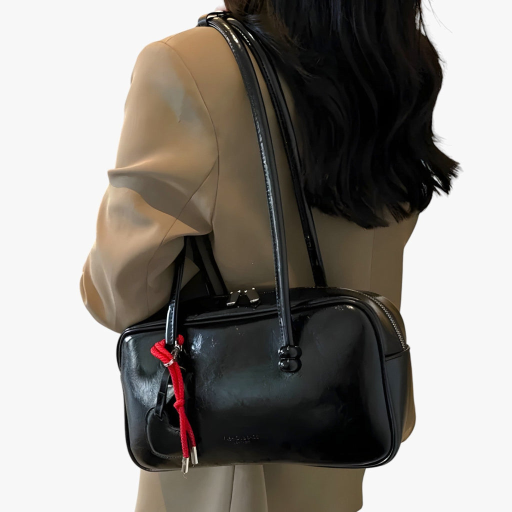 Vintage-Inspired Structured Work Handbag with Compartments