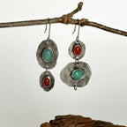 Silver-Tone Multi-Stone Drop Earrings