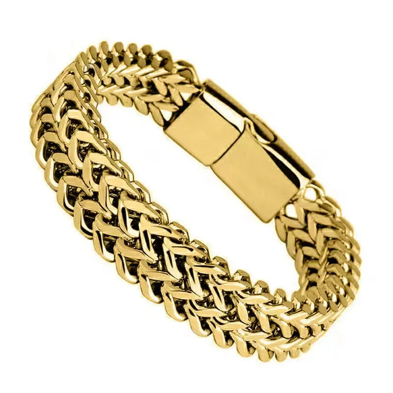 Stainless Steel Bracelet with Hidden Clasp, 19cm