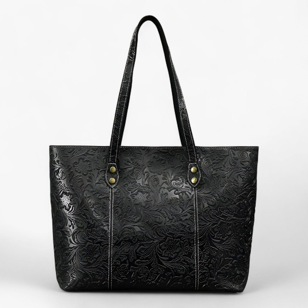 Grote handgemaakte vintage leren shopper-schoudertas voor dames