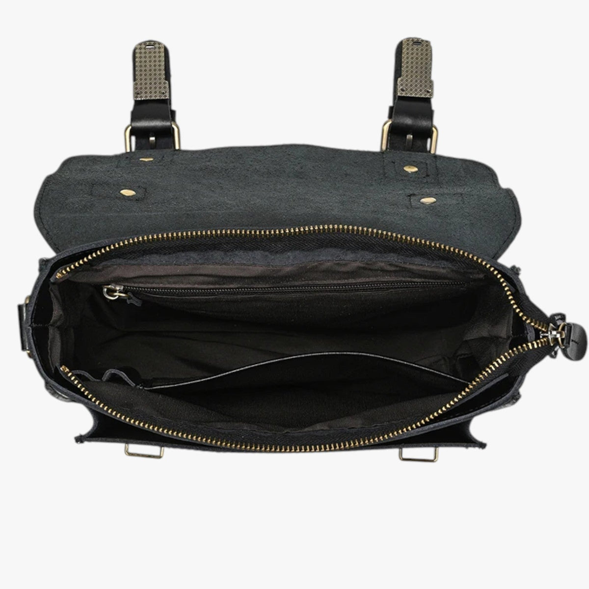 Unisex Anti-Theft Leather Shoulder Bag with Hidden Zips
