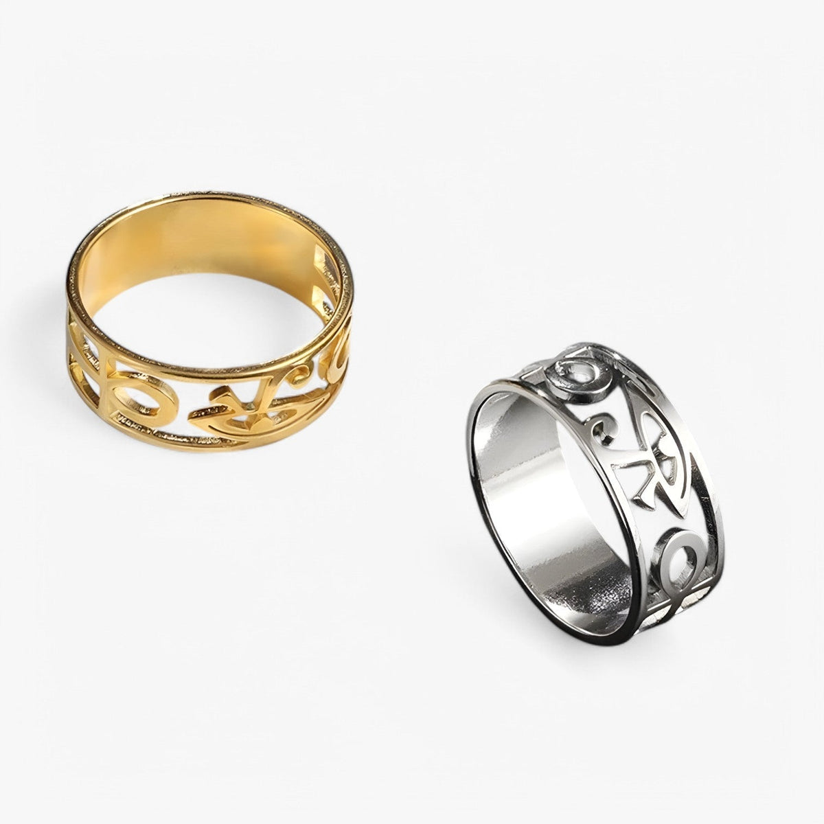 Ankh Cross Ring in Gold-Tone Stainless Steel