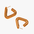 Geometric Triangle Earrings, 18K Gold-Plated Steel