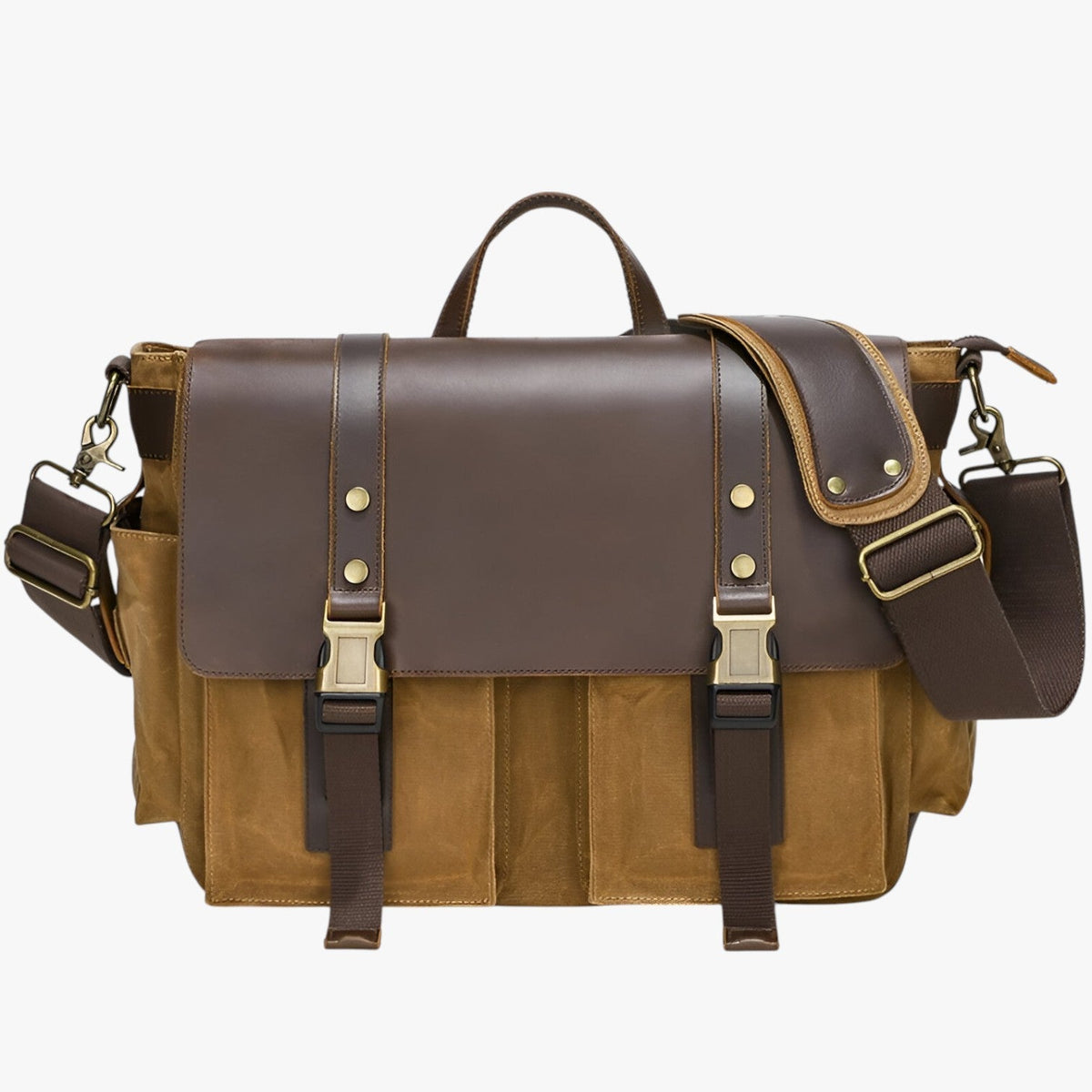 Men's Vintage-Style Messenger Bag with Tablet Compartment