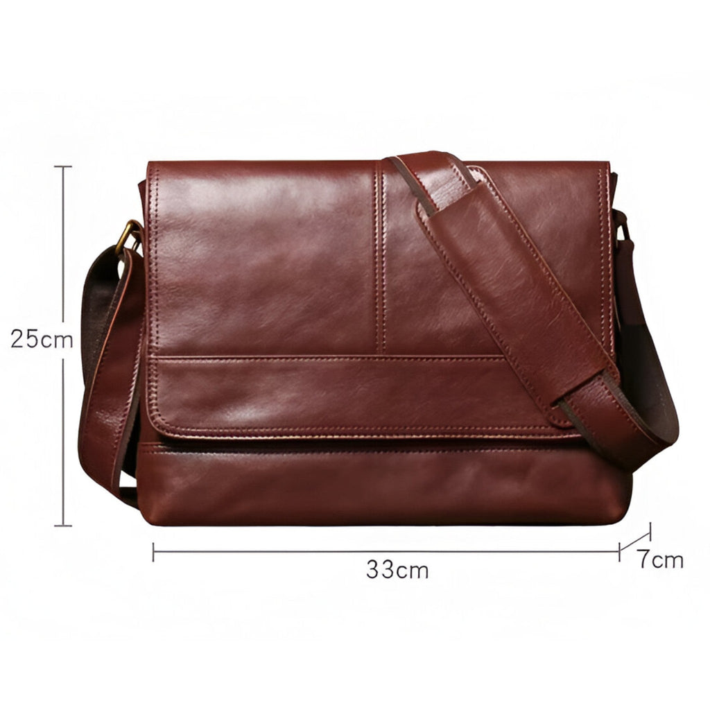 Timeless Durable Leather Messenger Shoulder Bag