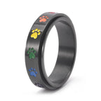 Rotating Rainbow Paw Fidget Ring