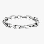 Zware stalen armband met brede schakels