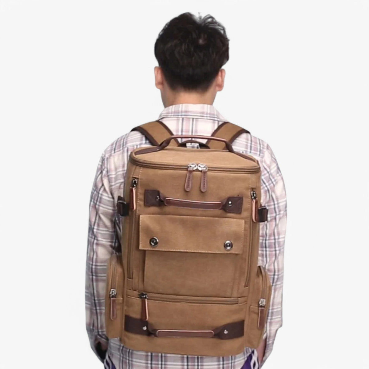 Ruime rugzak in vintage stijl met laptopvak