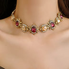 Set met collier en oorbellen met strass