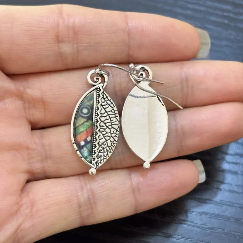 Bohemian Colourful Leaf Earrings