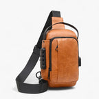 Men's Anti-Theft Lock Sling Bag with USB Port